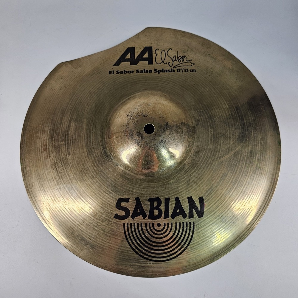 Sabian 13" 33Cm AA El Sabor Salsa Splash Cymbal Trash Crash Brass Drum Scalloped